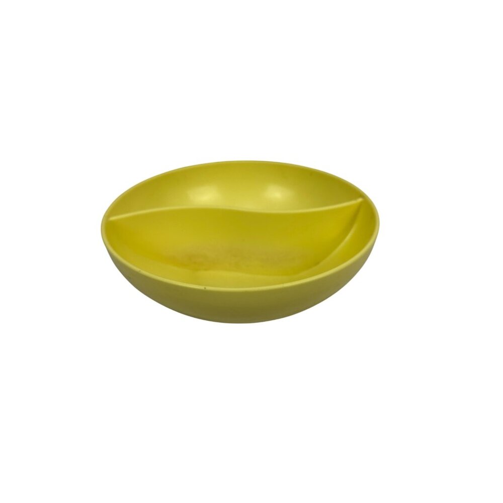 Vintage Stetson Yellow Melmac Divided Bowl 7" Mid-Century Modern Dinnerware